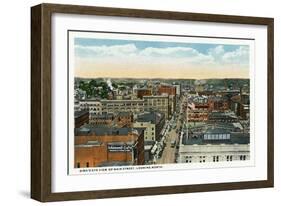 Bridgeport, Connecticut - Northern Aerial View of Main Street-Lantern Press-Framed Art Print