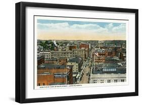 Bridgeport, Connecticut - Northern Aerial View of Main Street-Lantern Press-Framed Art Print