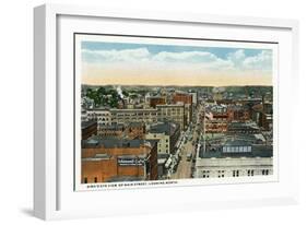 Bridgeport, Connecticut - Northern Aerial View of Main Street-Lantern Press-Framed Art Print