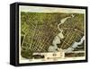 Bridgeport, Connecticut - Panoramic Map-Lantern Press-Framed Stretched Canvas