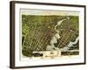 Bridgeport, Connecticut - Panoramic Map-Lantern Press-Framed Art Print