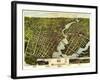 Bridgeport, Connecticut - Panoramic Map-Lantern Press-Framed Art Print