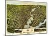 Bridgeport, Connecticut - Panoramic Map-Lantern Press-Mounted Art Print