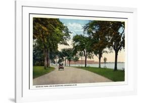 Bridgeport, Connecticut - Seaside Park Drive View Showing Locomobile Company-Lantern Press-Framed Art Print