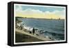 Bridgeport, Connecticut - Seaside Park View of the Sound-Lantern Press-Framed Stretched Canvas