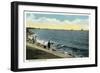 Bridgeport, Connecticut - Seaside Park View of the Sound-Lantern Press-Framed Art Print