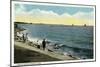 Bridgeport, Connecticut - Seaside Park View of the Sound-Lantern Press-Mounted Art Print