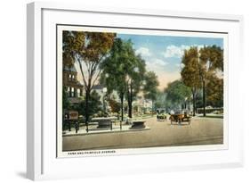 Bridgeport, Connecticut - View of Park and Fairfield Avenues-Lantern Press-Framed Art Print