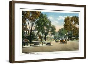 Bridgeport, Connecticut - View of Park and Fairfield Avenues-Lantern Press-Framed Art Print