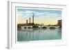 Bridgeport, Connecticut - Waterfront View of the Congress Street Bridge-Lantern Press-Framed Art Print