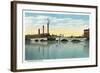 Bridgeport, Connecticut - Waterfront View of the Congress Street Bridge-Lantern Press-Framed Art Print