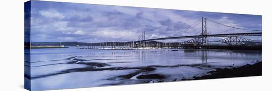 Bridges across a River, Firth of Forth Road Bridge, Firth of Forth Rail Bridge, Firth of Forth, ...-null-Stretched Canvas