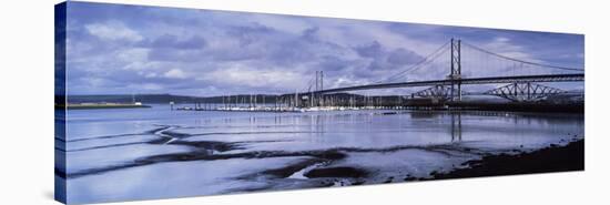 Bridges across a River, Firth of Forth Road Bridge, Firth of Forth Rail Bridge, Firth of Forth, ...-null-Stretched Canvas