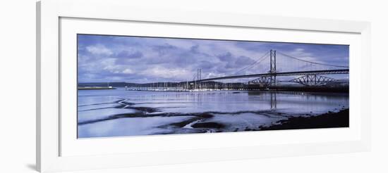 Bridges across a River, Firth of Forth Road Bridge, Firth of Forth Rail Bridge, Firth of Forth, ...-null-Framed Photographic Print