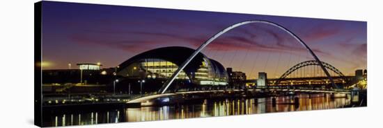 Bridges across a River, Tyne River, Newcastle-Upon-Tyne, Tyne and Wear, England-null-Stretched Canvas