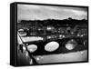 Bridges across the Arno River at Night-Alfred Eisenstaedt-Framed Stretched Canvas