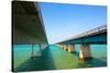 Bridges Going to Infinity. Seven Mile Bridge in Key West Florida-Fotomak-Stretched Canvas