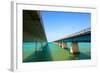 Bridges Going to Infinity. Seven Mile Bridge in Key West Florida-Fotomak-Framed Photographic Print
