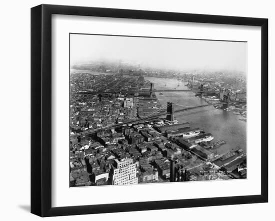 Bridges on the East River, New York-Irving Underhill-Framed Premium Photographic Print