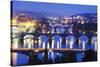 Bridges on the Vltava River, UNESCO World Heritage Site, Prague, Czech Republic, Europe-Christian Kober-Stretched Canvas