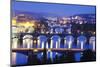 Bridges on the Vltava River, UNESCO World Heritage Site, Prague, Czech Republic, Europe-Christian Kober-Mounted Photographic Print