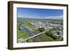 Bridges over Mataura River, Gore, Southland, South Island, New Zealand - drone aerial-David Wall-Framed Photographic Print