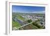 Bridges over Mataura River, Gore, Southland, South Island, New Zealand - drone aerial-David Wall-Framed Photographic Print