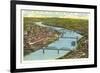 Bridges over Ohio River, Cincinnati, Ohio-null-Framed Art Print