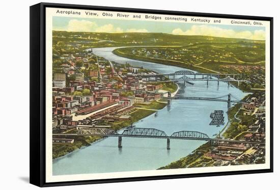 Bridges over Ohio River, Cincinnati, Ohio-null-Framed Stretched Canvas