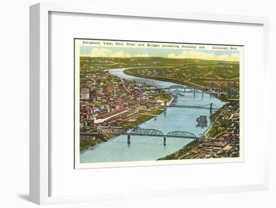 Bridges over Ohio River, Cincinnati, Ohio-null-Framed Art Print