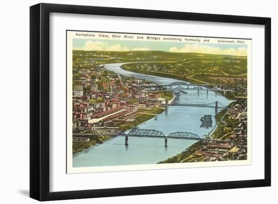 Bridges over Ohio River, Cincinnati, Ohio-null-Framed Art Print