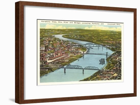 Bridges over Ohio River, Cincinnati, Ohio-null-Framed Art Print