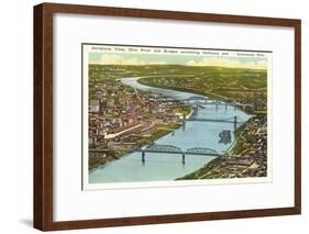 Bridges over Ohio River, Cincinnati, Ohio-null-Framed Art Print