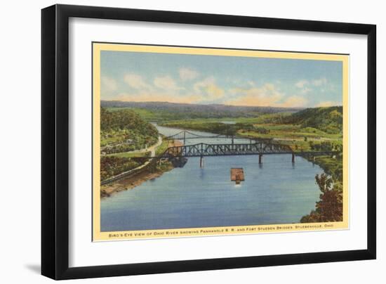 Bridges over Ohio River, Steubenville, Ohio-null-Framed Art Print