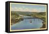 Bridges over Ohio River, Steubenville, Ohio-null-Framed Stretched Canvas