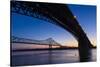 Bridges over the Mississippi River at Dawn in St. Louis, Missouri-Jerry & Marcy Monkman-Stretched Canvas