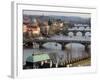 Bridges over the River Vltava, Old Town, Prague, Czech Republic, Europe-Hans Peter Merten-Framed Photographic Print