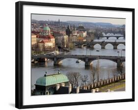 Bridges over the River Vltava, Old Town, Prague, Czech Republic, Europe-Hans Peter Merten-Framed Photographic Print