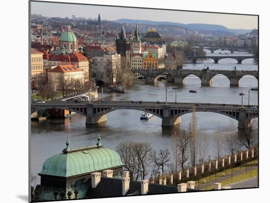 Bridges over the River Vltava, Old Town, Prague, Czech Republic, Europe-Hans Peter Merten-Mounted Photographic Print