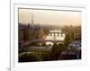 Bridges over the Seine river, Paris-Michel Setboun-Framed Art Print