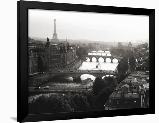 Bridges over the Seine river, Paris-Michel Setboun-Framed Art Print