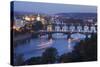 Bridges over the Vltava River Including Charles Bridge and the Old Town Bridge Tower-Markus Lange-Stretched Canvas