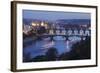 Bridges over the Vltava River Including Charles Bridge and the Old Town Bridge Tower-Markus Lange-Framed Photographic Print