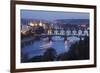 Bridges over the Vltava River Including Charles Bridge and the Old Town Bridge Tower-Markus Lange-Framed Photographic Print