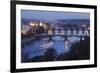 Bridges over the Vltava River Including Charles Bridge and the Old Town Bridge Tower-Markus Lange-Framed Photographic Print