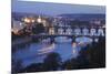 Bridges over the Vltava River Including Charles Bridge and the Old Town Bridge Tower-Markus Lange-Mounted Photographic Print