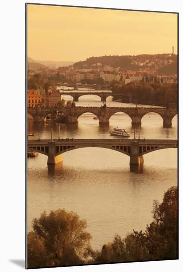 Bridges over the Vltava River Including Charles Bridge-Markus-Mounted Photographic Print