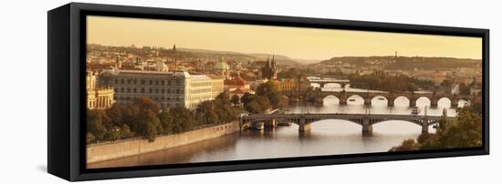 Bridges over the Vltava River Including Charles Bridge-Markus Lange-Framed Stretched Canvas