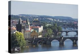 Bridges over the Vltava River, Prague, Czech Republic, Europe-Angelo-Stretched Canvas
