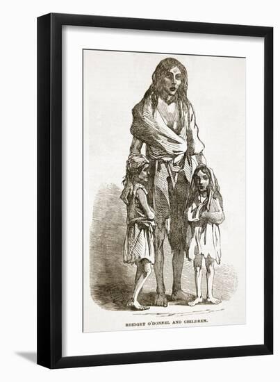 Bridget O'Donnel and Children, from 'The Illustrated London News', 1849 (Engraving)-English-Framed Premium Giclee Print